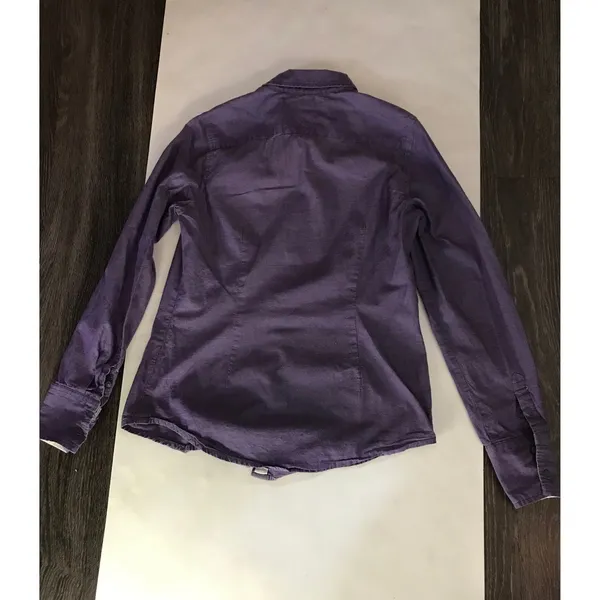 Tommy Hilfiger Womens Purple Button Down Shirt S Casual Preppy Classic Academia - Image 5