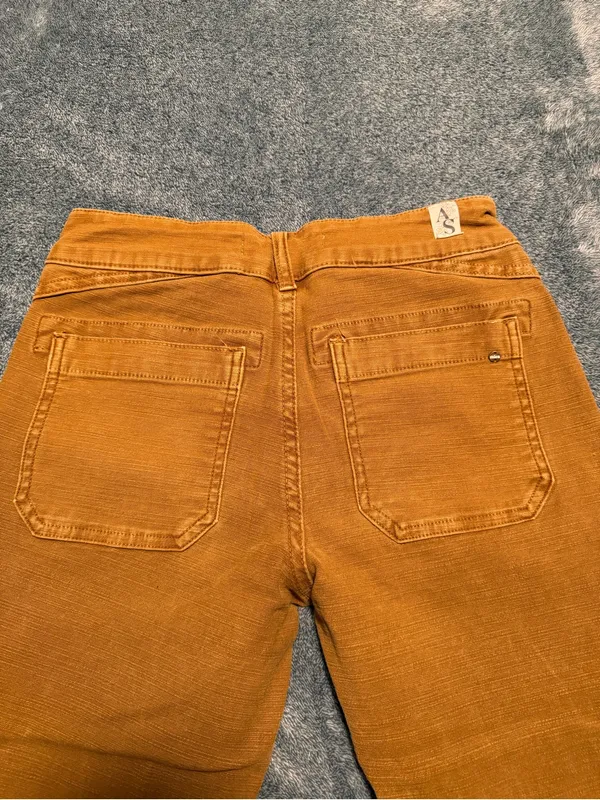 Altar'd State Mica Denim High Rise‎ Utility Straight Leg Cargo Pants 25 Mustard - Image 6