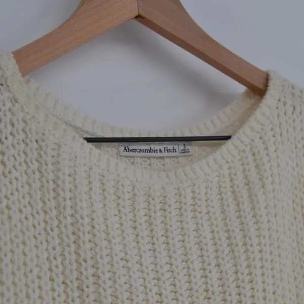 Abercrombie & Fitch Bare Shaker Sweater Tank Cream S Chunky Knit Sleeveless Knit - Image 6