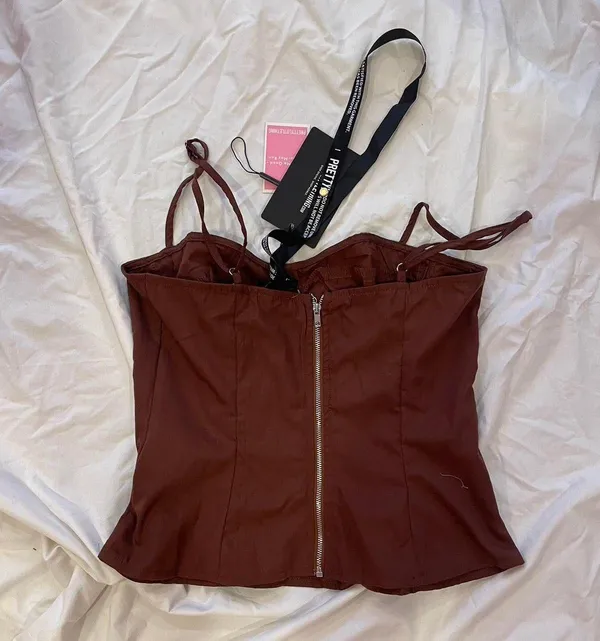 Pretty Little Thing brown corset - Image 4