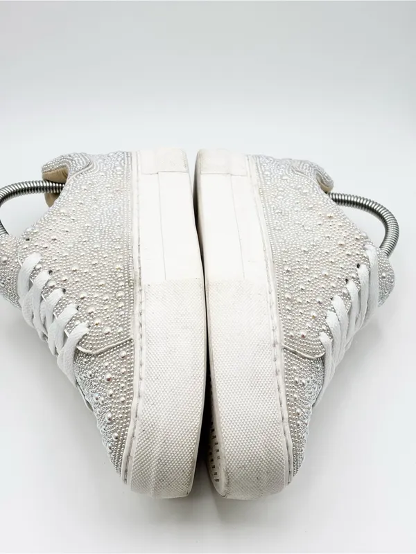 Betsey Johnson Women’s Sidny Pearl Lace-Up Sneakers, Size 6.5 - Image 8