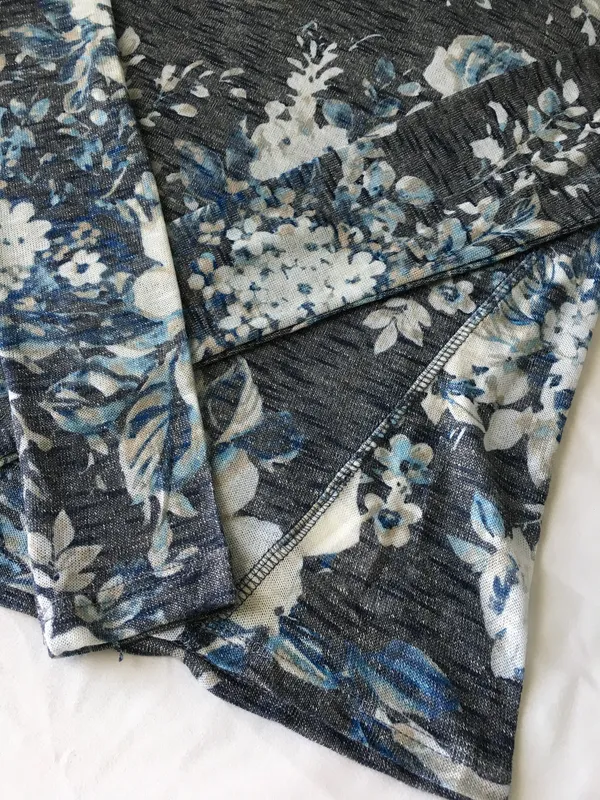 Aeropostale Blue Floral Print Long Sleeve Shirt - Image 3