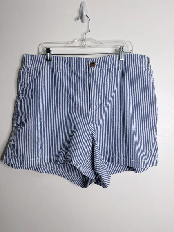 NWT Old Navy‎ OG Chino Shorts Blue White Stripes 2X Nautical Coastal Resortwear - Image 2