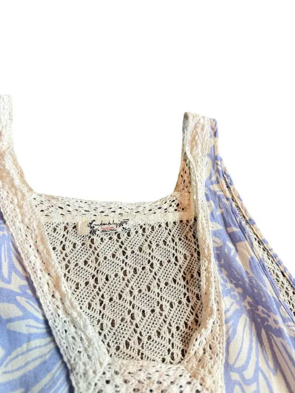 Intimately Free People Purple Cream Floral Tiered Maxi Dress Swing X-Small - Image 3