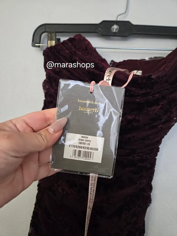 House Of CB Isadora Brown Cherry Devore Corset Dress - Image 7