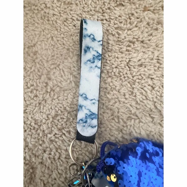Care Bears Blue Bear Keychain Bag Charm Bundle Sequin Pouch Pom Pom Holder - Image 5