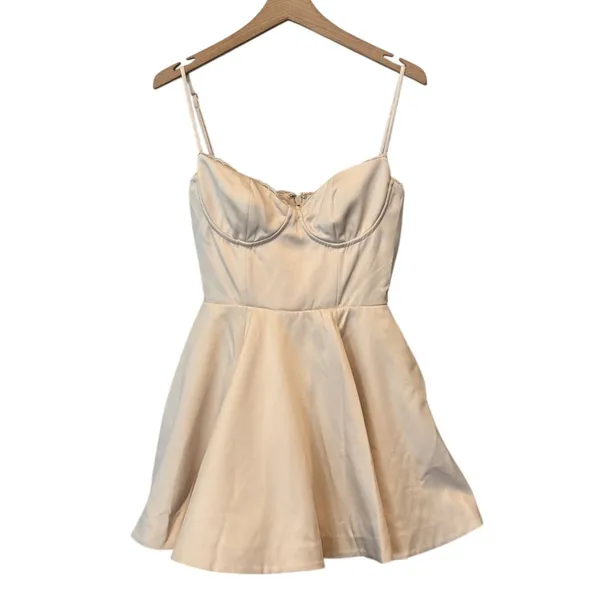 NEW HOUSE OF CB Minimoiselle Bustier Stretch Satin Minidress Size Medium - Image 8