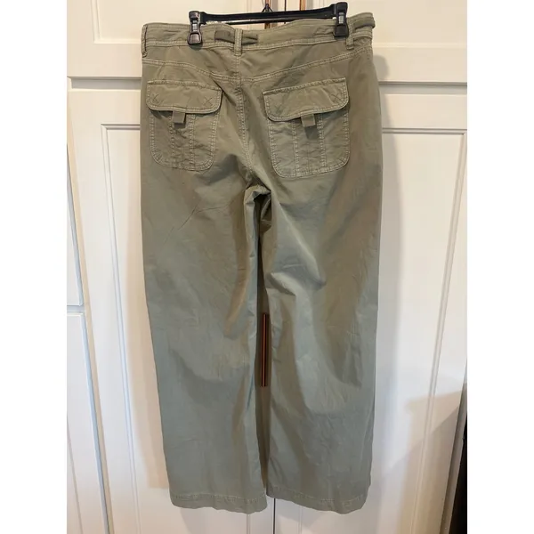 Pilcro and the Letterpress American Eagle Sage Green Utility Wide Leg Drawstring Pants Women Size 12 long - Image 6