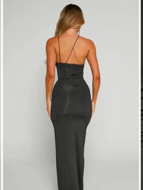 Showpo. Teagan Midi Dress Black Size 6 NWT - Image 4