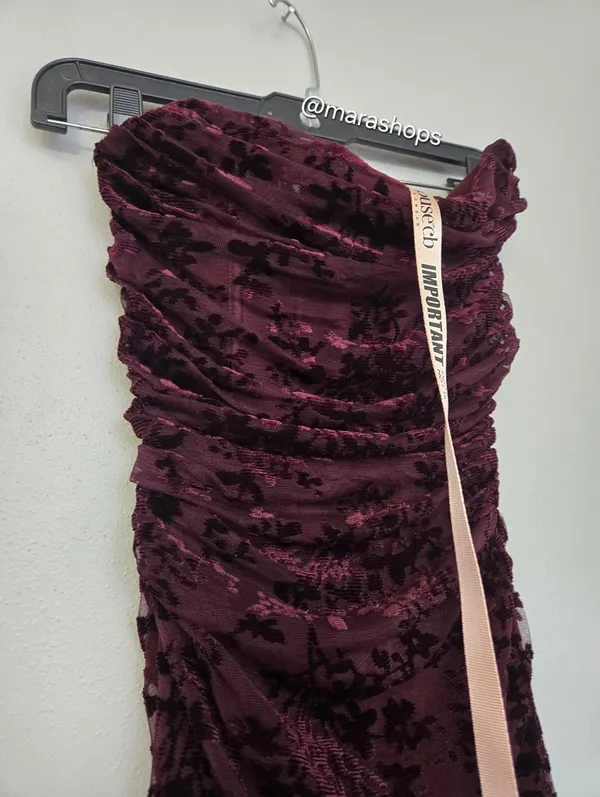 House Of CB Isadora Brown Cherry Devore Corset Dress - Image 5