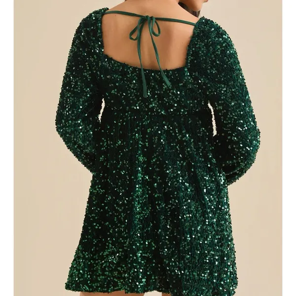 NEW Altar’d State Green Sequin Holiday Dress Plus Size Medium NWT - Image 2