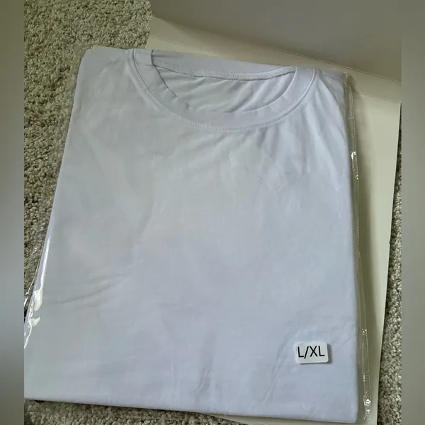 New White Cropped T-Shirt with Rhinestone Fringe women size L/XL party costumes - Image 6
