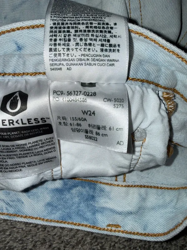 Levi's 501 Original Cut-Off High Rise Acid Wash Denim Shorts - Image 3