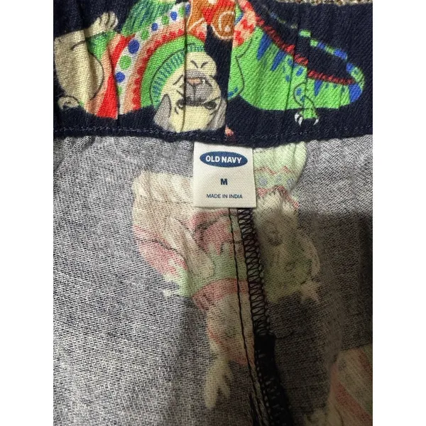 Old Navy "Dogs" SLEEP SHORTS Womens Medium NEW Xmas Holiday Navy Blue Flannel Cotton NEW - Image 3