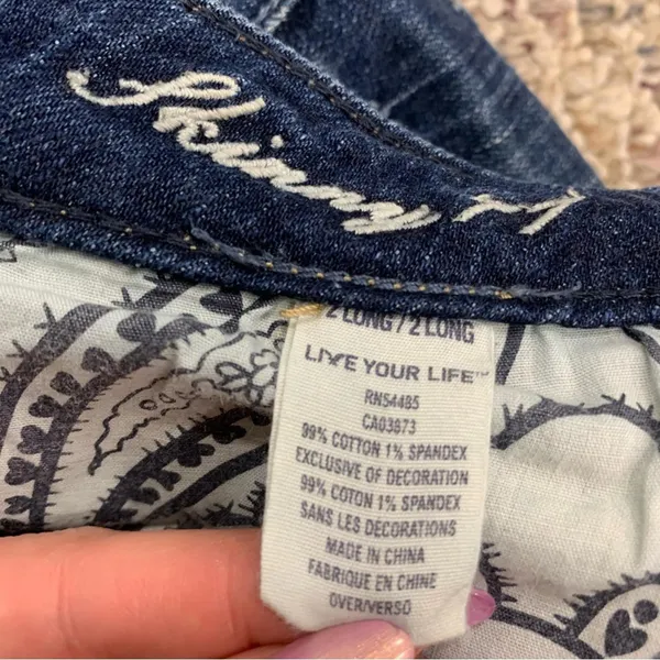 American Eagle Blue Skinny 77 Jeans - Size 2 Long - Image 6