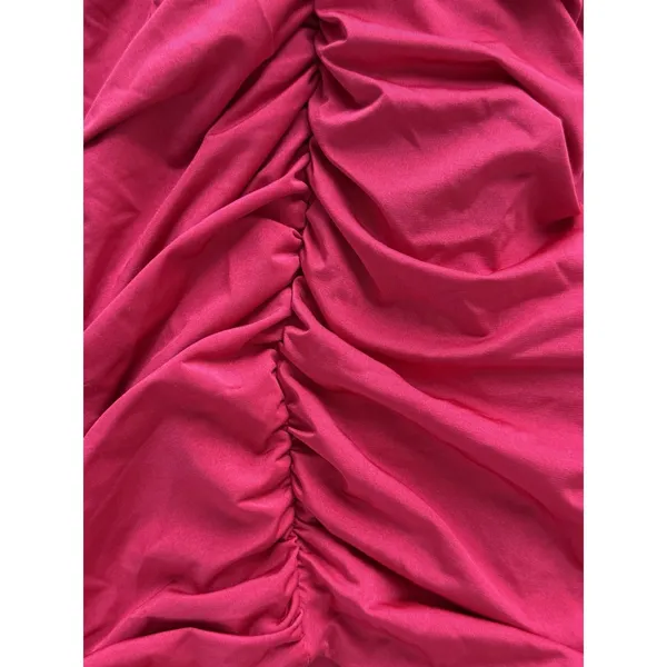 Superdown Brie One Sleeve Dress‎ Revolve Small Hot Pink Ruched Asymmetrical - Image 7