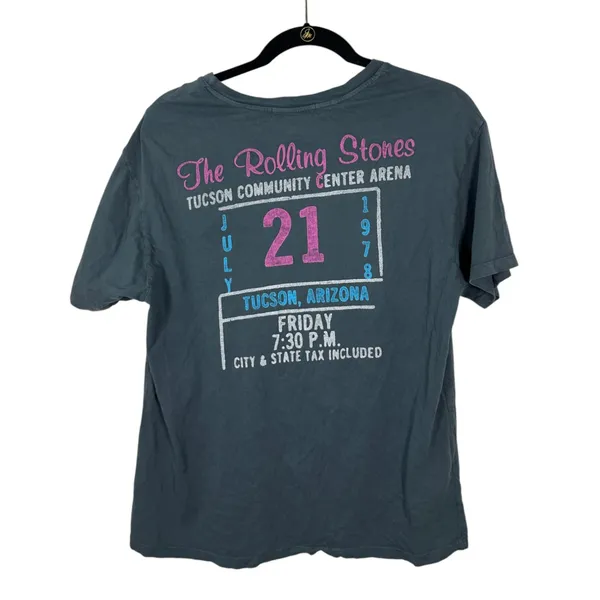 Daydreamer Free People Rolling Stones Grey 78 Ticket Boyfriend Band Tee Medium - Image 3