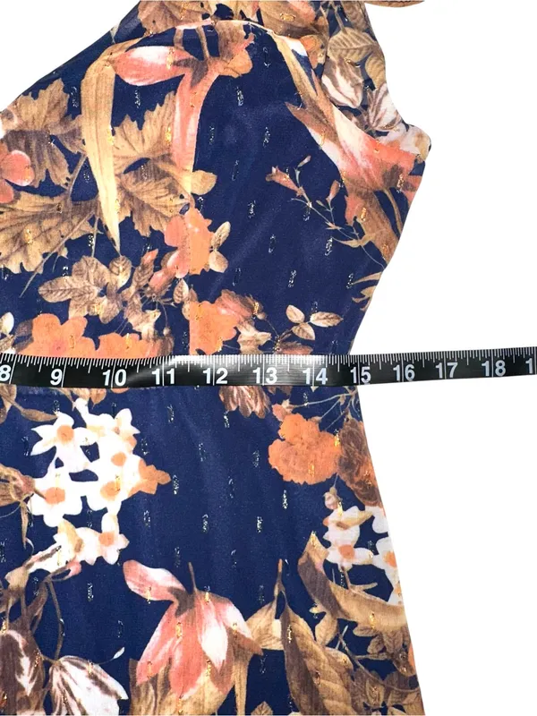 Lulu's Stunning Favorite Navy Floral High-Low Ruffle V-Neck Dress LARGE - Image 8