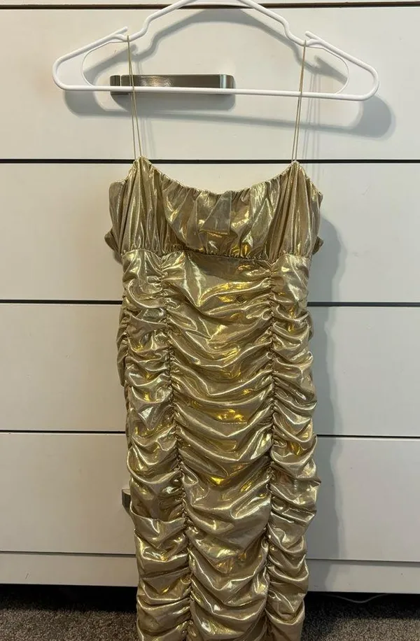 Meshki Gold Metallic Dress *flawed* - Image 2