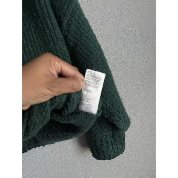 Anthropologie Pilcro Chunky Green Cowl Neck Sweater Oversized Slouchy Cozy Small - Image 6