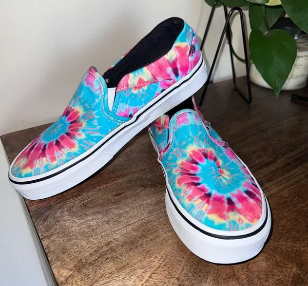 Vans Asher 500714 Classic Slip On Tie Dye Women's Sneakers Shoes Colorful Size 6 - Image 8