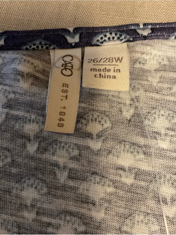 Cato Blue and White Patterned Sleeveless Top - Image 5