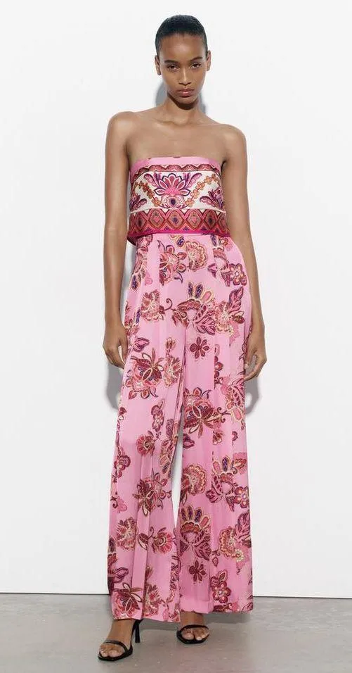 jumpsuit romper wide leg sleeveless boho floral summer vacation casual - Image 5