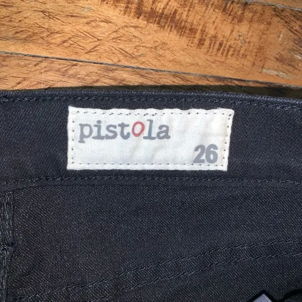 Pistola black stretchy ankle raw hem slimming normcore 26 jeans - Image 2