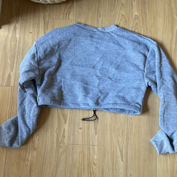 Gray Cropped Sweatshirt - Image 3