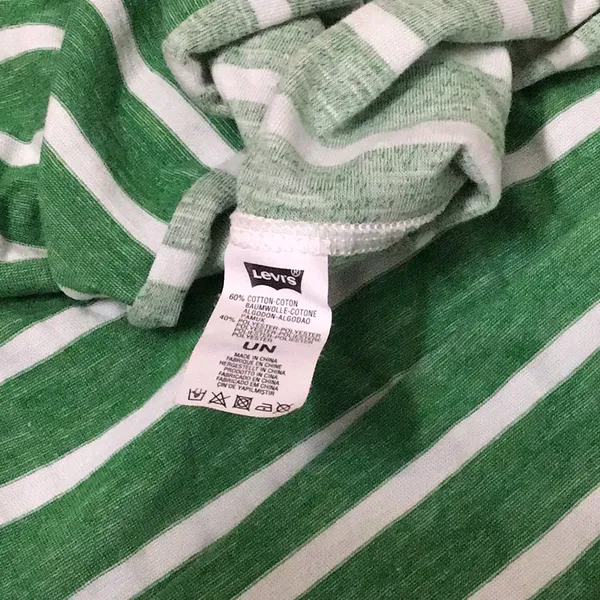 Levi’s Green & White Strip Cotton Infinity Scarf - Image 4