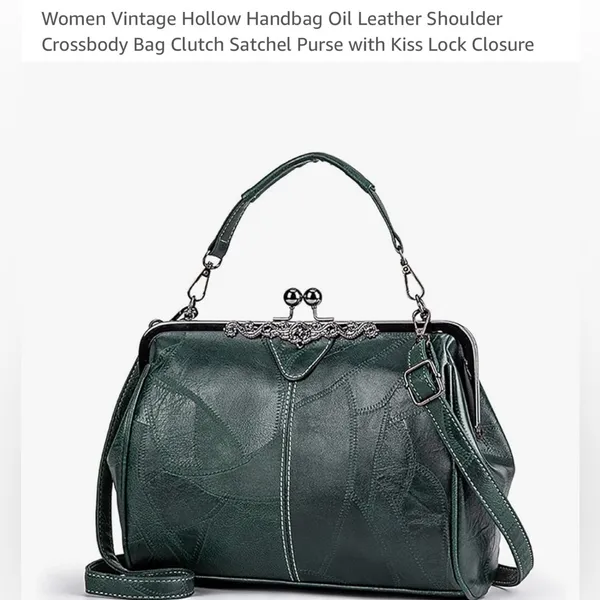 Elegant Black faux leather kiss lock Handbag! New - Image 7