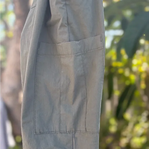 Old Navy Women’s Olive Poplin High Rise Tapered Cargo Elastic Cuff Jogger Size L - Image 4