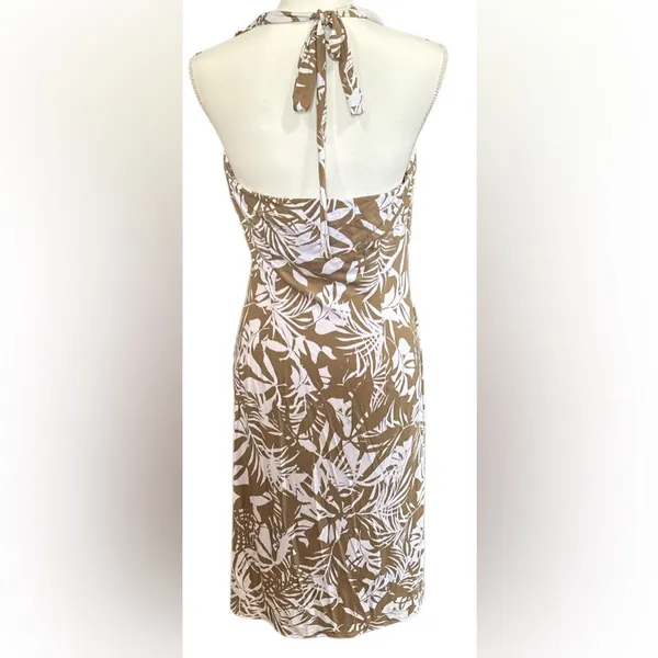 Tommy Bahama White and Tan Leaf Print Dress - Image 2