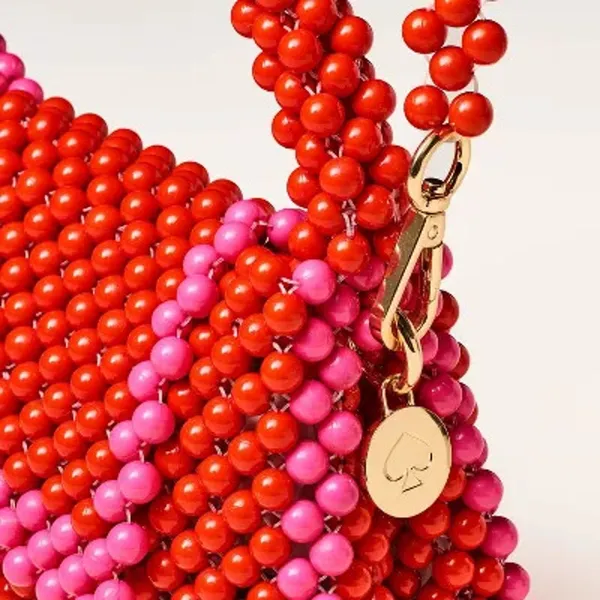 NWT Kate Spade x Target Women's Red & Pink Beaded Shoulder‎ Bag Casual - Image 3