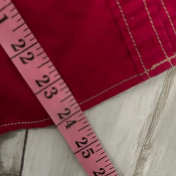 Tommy Hilfiger Top Button Down Long Sleeve Chest Pockets Red Medium - Image 9