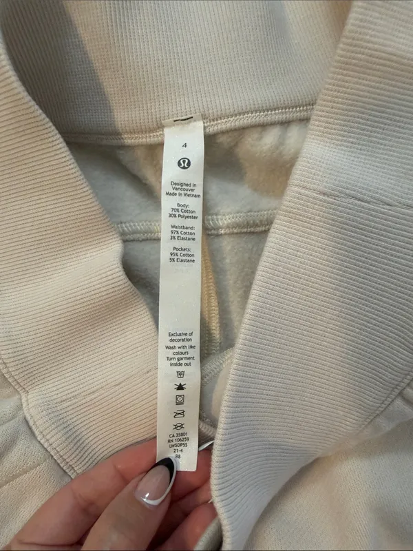 Lululemon 4 Braided Detail High Rise Jogger Casual Cream‎ White Opal Sweatpants - Image 4