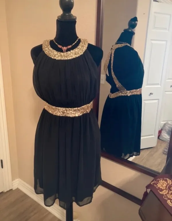 Black and gold homecoming / wedding guest dress - Image 5