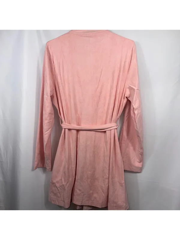 Boutique Pink Faux Suede Belted Jacket Large NWOT - Image 8