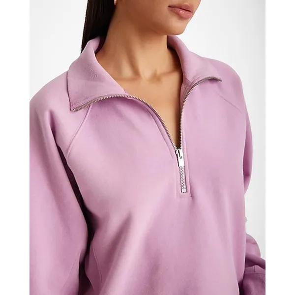 Express Womens Lavender Purple Fleece Quarter Zip Pullover Sweatshirt XL NWT - Image 2