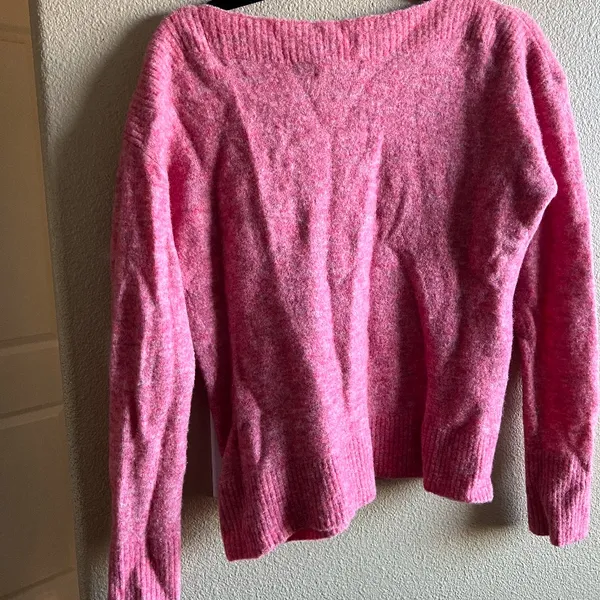 Banana Republic Bright Pink Knit Sweater Large‎ Comfortable Crewneck - Image 3