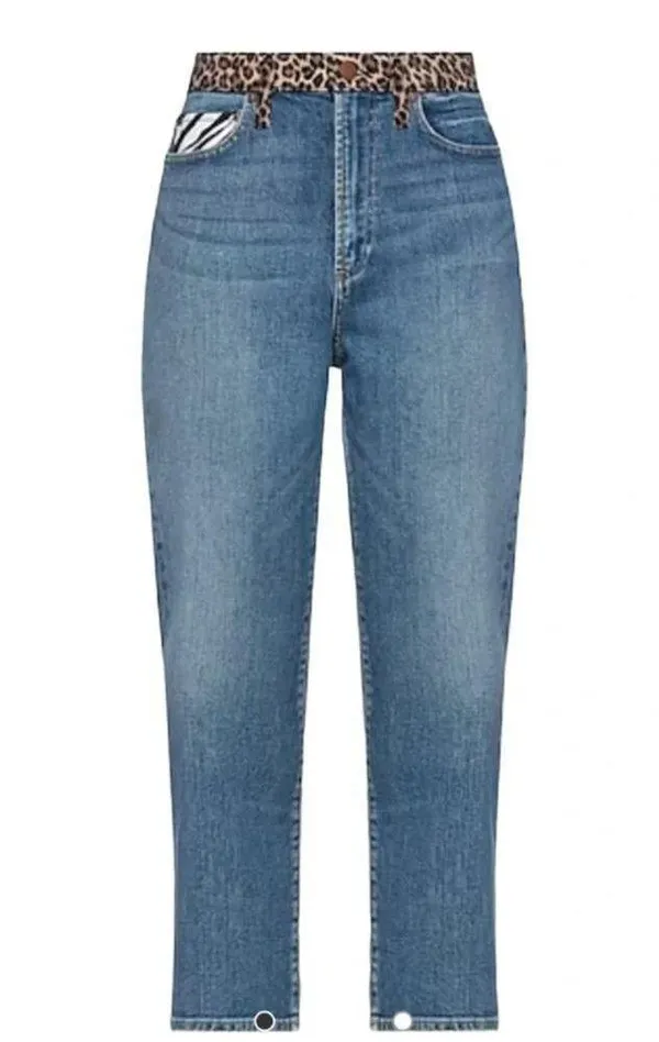 Alice + Olivia Amazing Animal Print High Rise Jeans Size 28 NWT - Image 2