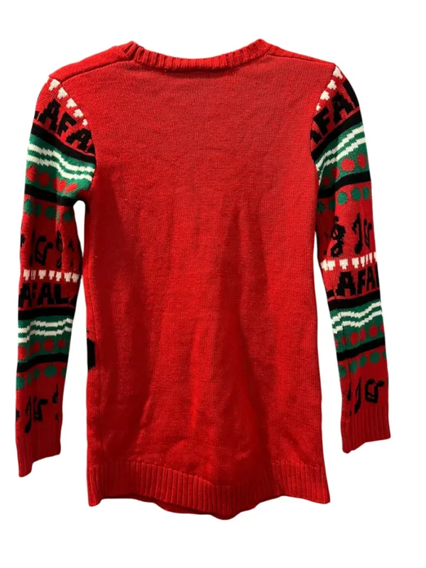 Derek Heart DJ Gingerbread House Music Ugly Christmas Sweater Red Small Womens - Image 2