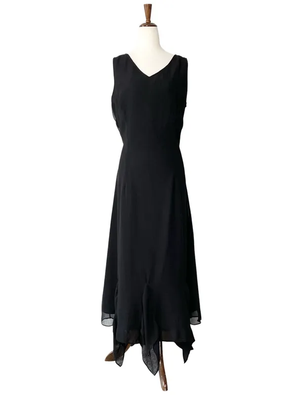 VINTAGE PHOOL Ruffled Maxi Dress Black Size XL - Image 3