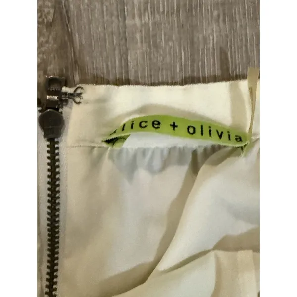 Alice‎ + Olivia Size 2 Shannon Pleated Citrus Yellow Print Overlay Maxi Skirt - Image 3