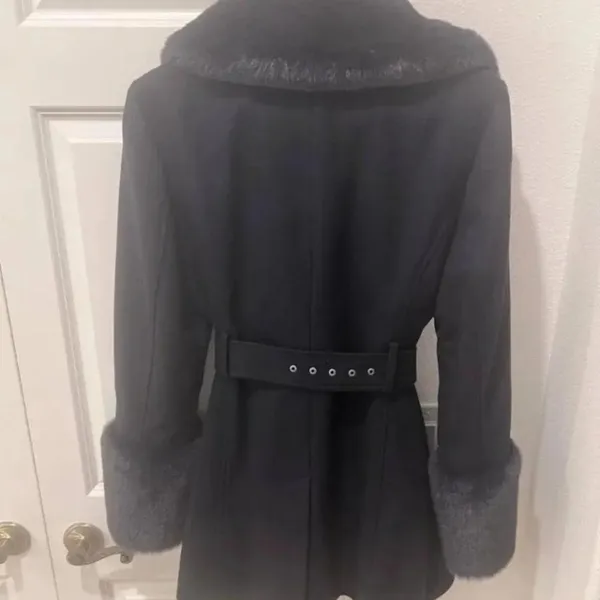 TED BAKER Loleta Faux Fur Collar Belted Coat - Image 2