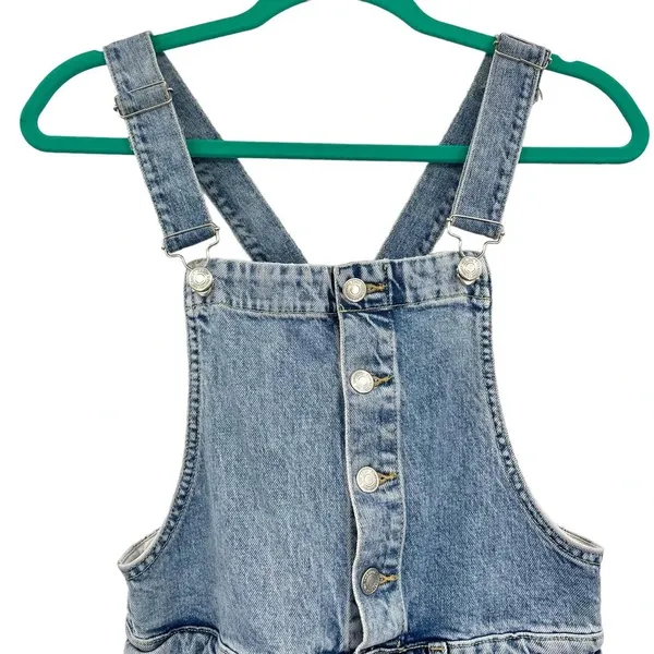 Free People Shelby Denim Overalls Blue Wash‎ Size 27 - Image 4