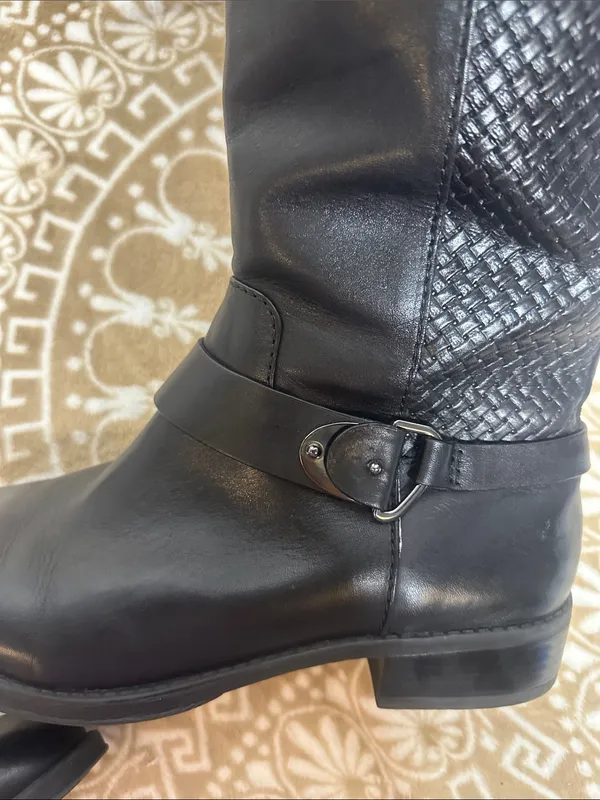 ANTONIO MELANI Black Leather Tall Riding Boots - Image 14