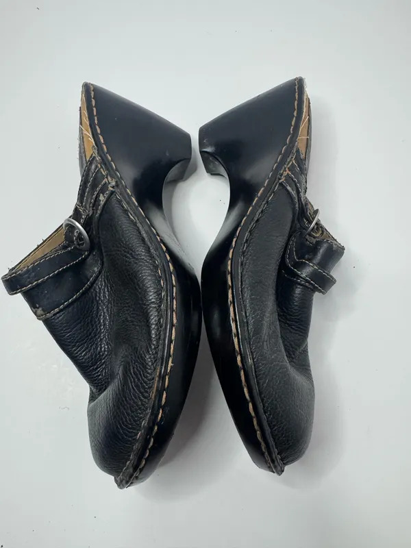 Cherokee Black Leather Mules Size 11 - Image 7