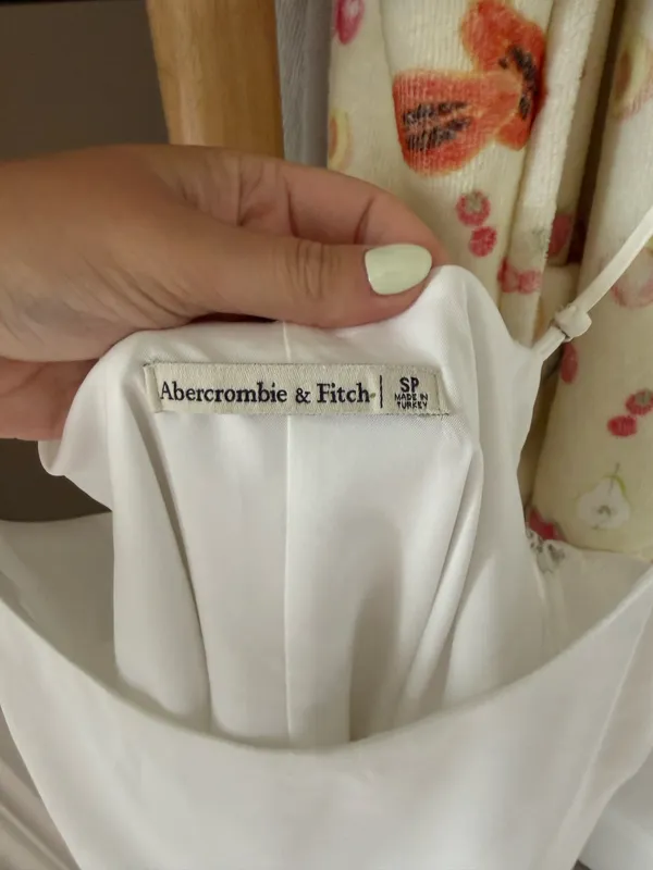 Abercrombie white mini satin dress - Image 3