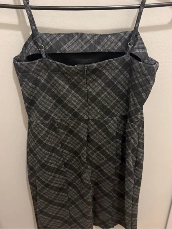 Altar'd State Black Plaid Mini Dress - Image 4